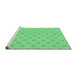 Sideview of Machine Washable Transitional Green Rug, wshpat1544grn