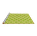 Sideview of Machine Washable Transitional Green Rug, wshpat1544yw