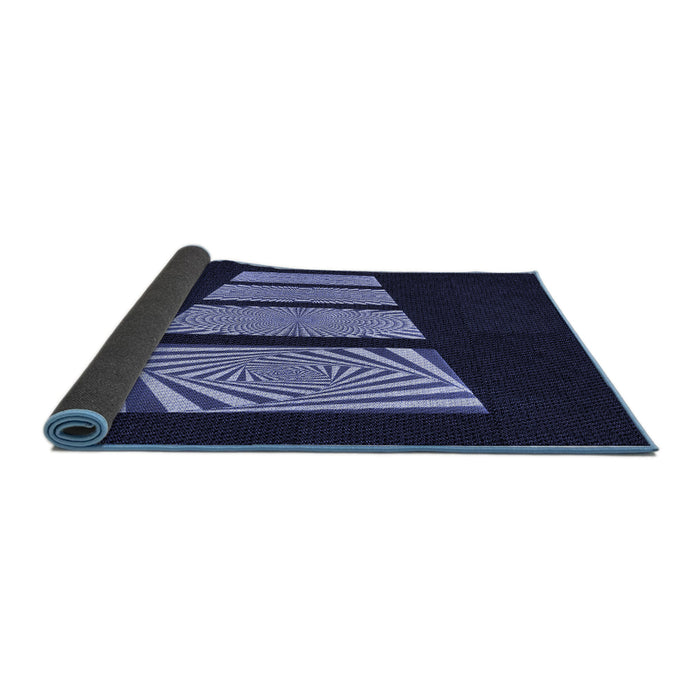 Thickness of Patterned Night Blue Rug, pat1545blu