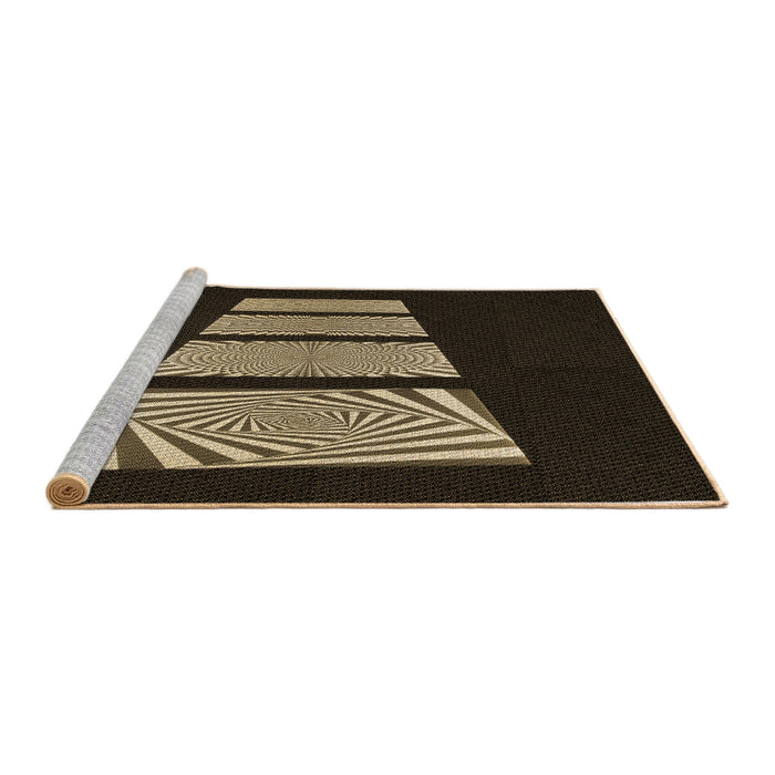 Sideview of Machine Washable Transitional Brown Rug, wshpat1545brn