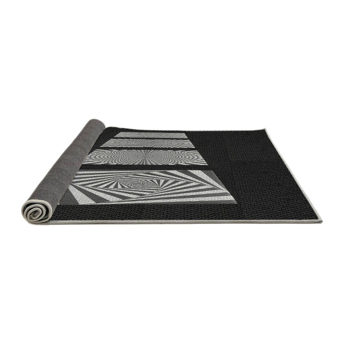 Thickness of Patterned Black Rug, pat1545gry