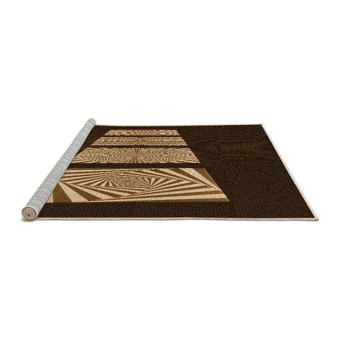 Sideview of Machine Washable Transitional Light Brown Rug, wshpat1545org