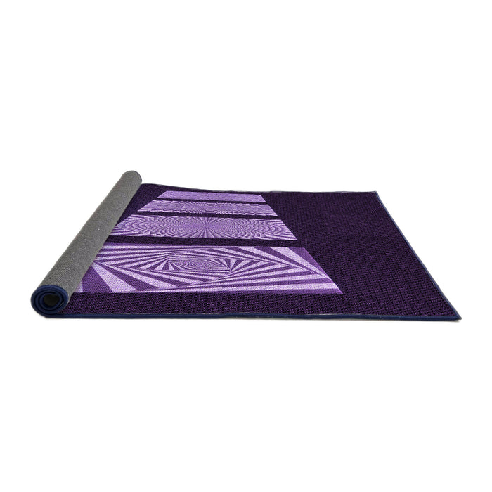 Thickness of Patterned Purple Violet Purple Rug, pat1545pur