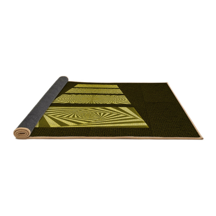 Thickness of Patterned Dark Yellow Green Rug, pat1545yw