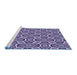 Sideview of Machine Washable Transitional Purple Mimosa Purple Rug, wshpat1546blu