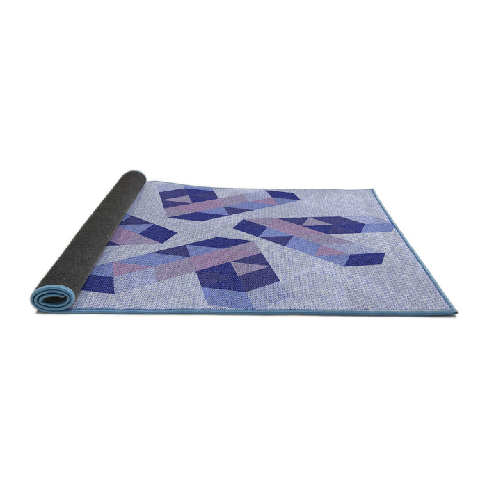 Thickness of Patterned Blue Rug, pat1547blu