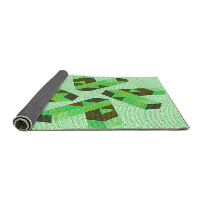 Thickness of Patterned Green Rug, pat1547grn