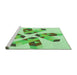 Sideview of Machine Washable Transitional Green Rug, wshpat1547grn