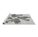 Sideview of Machine Washable Transitional Gray Rug, wshpat1547gry