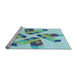 Sideview of Machine Washable Transitional Light Aquamarine Green Rug, wshpat1547lblu