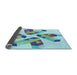 Thickness of Patterned Light Aquamarine Green Rug, pat1547lblu