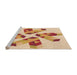 Sideview of Machine Washable Transitional Khaki Gold Rug, wshpat1547org