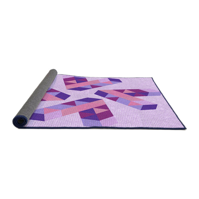 Thickness of Patterned Purple Rug, pat1547pur