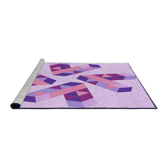 Sideview of Machine Washable Transitional Purple Rug, wshpat1547pur