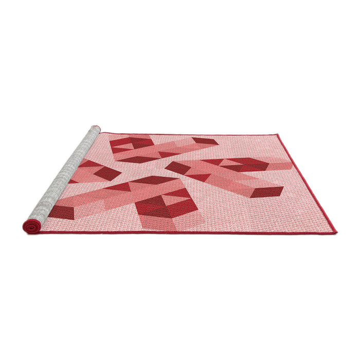 Sideview of Machine Washable Transitional Pink Rug, wshpat1547rd