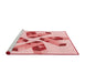 Sideview of Machine Washable Transitional Pink Rug, wshpat1547rd