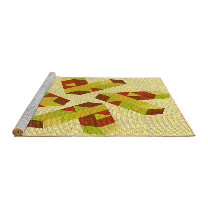 Sideview of Machine Washable Transitional Cinnamon Brown Rug, wshpat1547yw