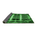 Thickness of Patterned Deep Emerald Green Rug, pat1548grn