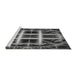 Sideview of Machine Washable Transitional Gunmetal Gray Rug, wshpat1548gry