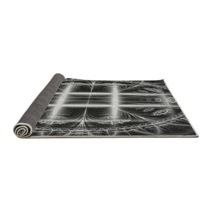 Thickness of Patterned Gunmetal Gray Rug, pat1548gry