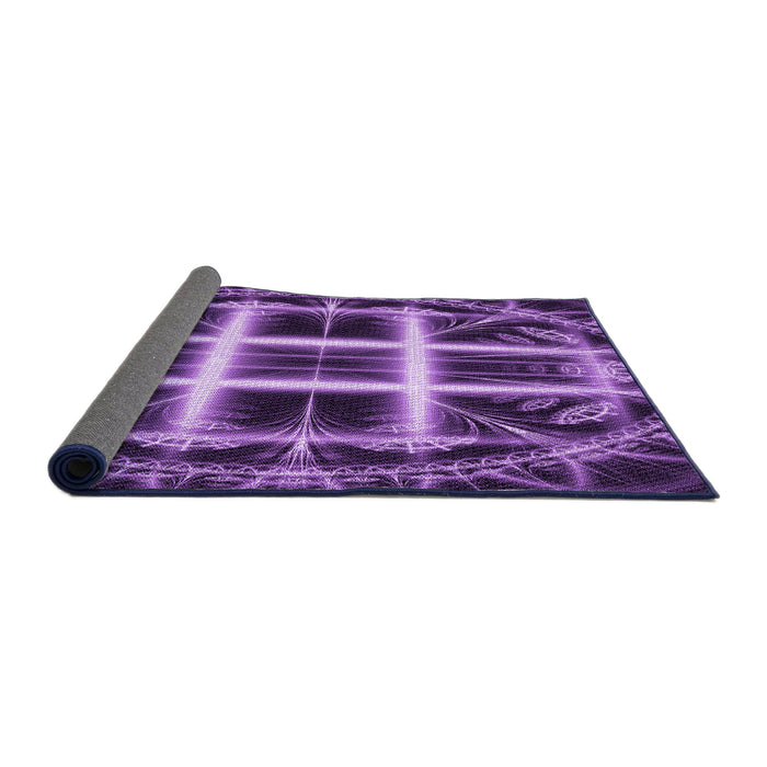 Thickness of Patterned Purple Rug, pat1548pur