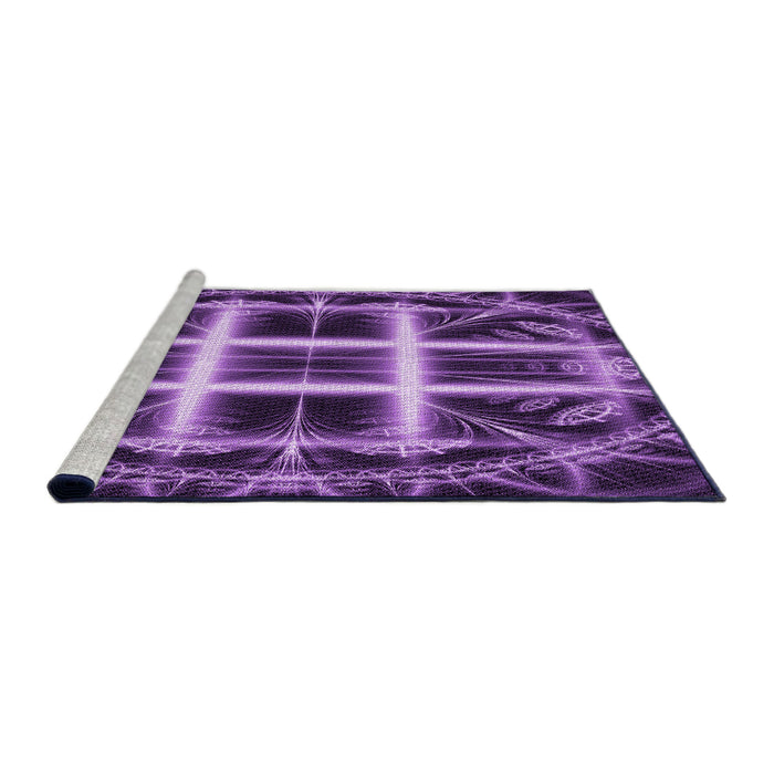 Sideview of Machine Washable Transitional Purple Rug, wshpat1548pur