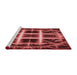 Sideview of Machine Washable Transitional Cranberry Red Rug, wshpat1548rd