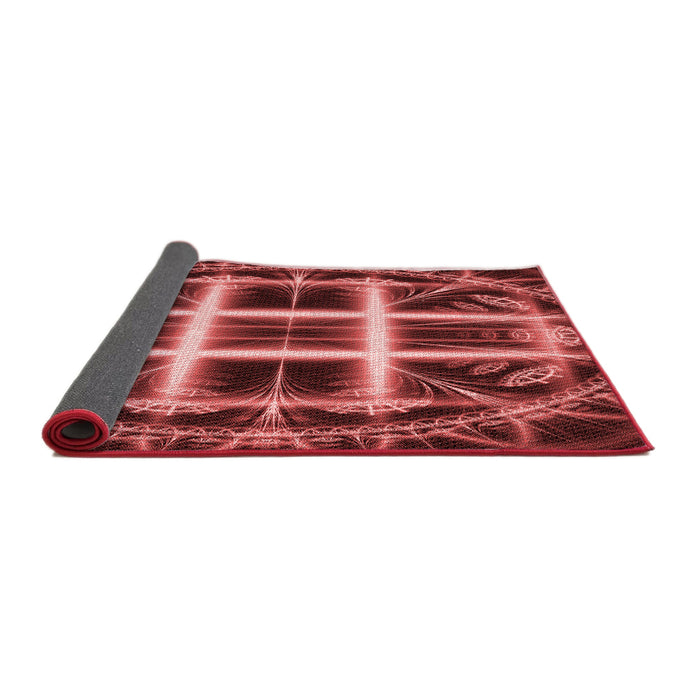 Thickness of Patterned Cranberry Red Rug, pat1548rd