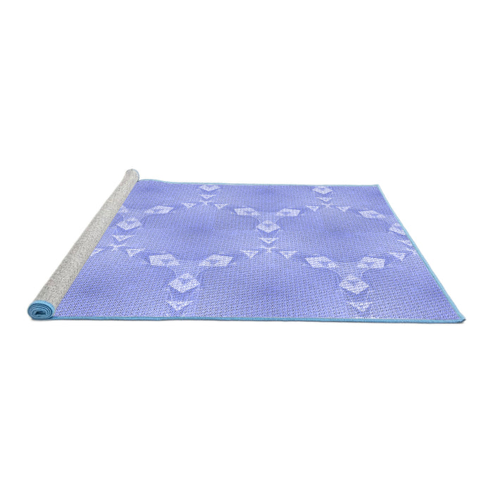 Sideview of Machine Washable Transitional Light Slate Blue Rug, wshpat1549blu