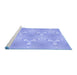 Sideview of Machine Washable Transitional Light Slate Blue Rug, wshpat1549blu