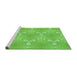 Sideview of Machine Washable Transitional Emerald Green Rug, wshpat1549grn