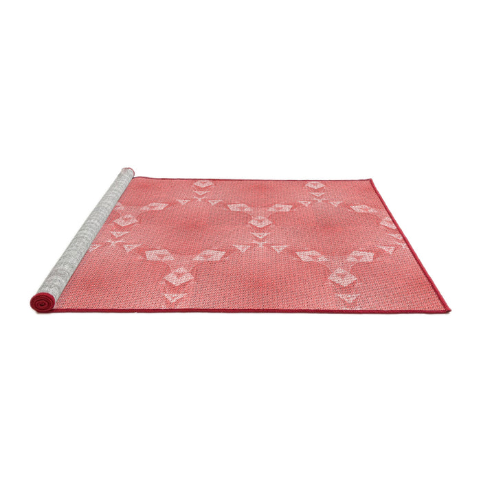 Sideview of Machine Washable Transitional Light Coral Pink Rug, wshpat1549rd