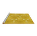 Sideview of Machine Washable Transitional Gold Yellow Rug, wshpat1549yw