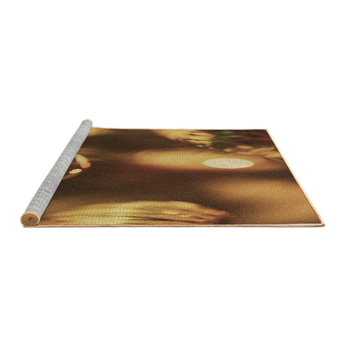 Sideview of Machine Washable Transitional Red Brown Rug, wshpat155brn