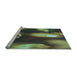 Sideview of Machine Washable Transitional Green Rug, wshpat155lblu