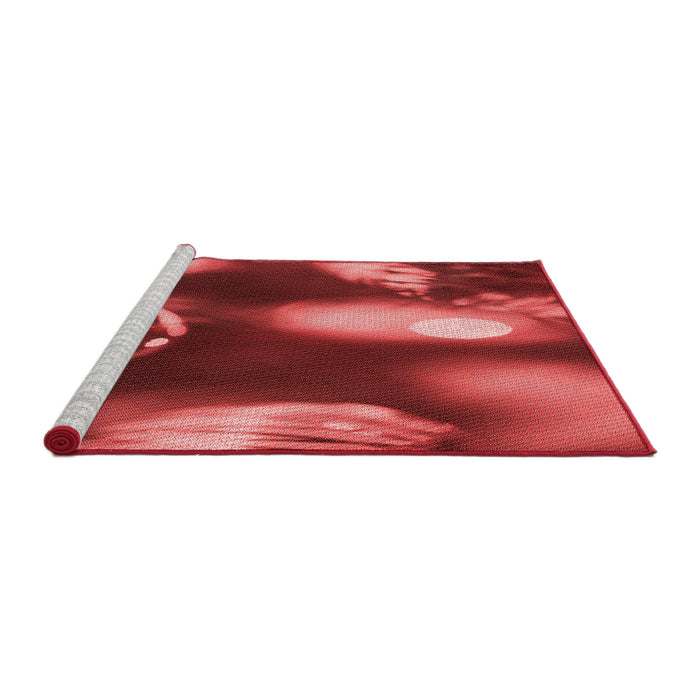 Sideview of Machine Washable Transitional Red Rug, wshpat155rd