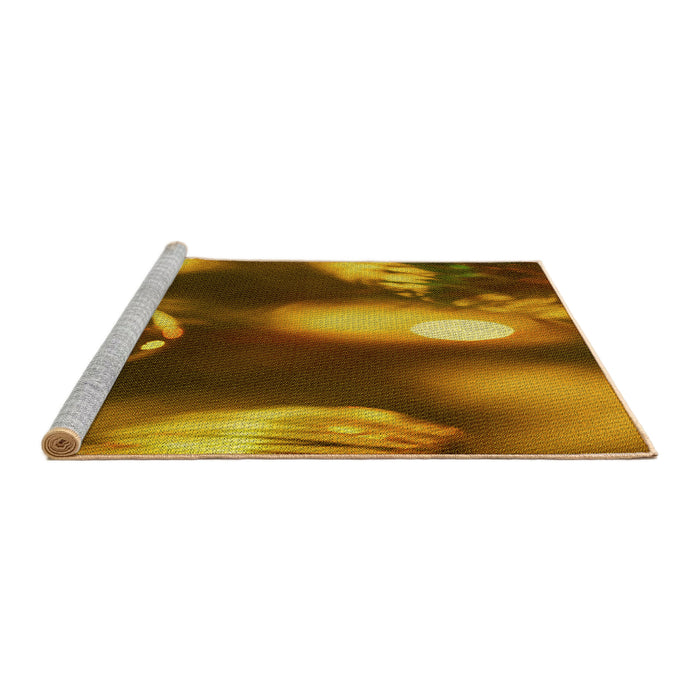 Sideview of Machine Washable Transitional Red Brown Rug, wshpat155yw