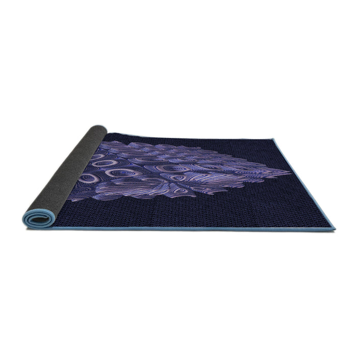 Thickness of Patterned Night Blue Rug, pat1550blu