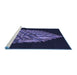 Sideview of Machine Washable Transitional Night Blue Rug, wshpat1550blu