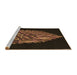 Sideview of Machine Washable Transitional Saddle Brown Rug, wshpat1550brn