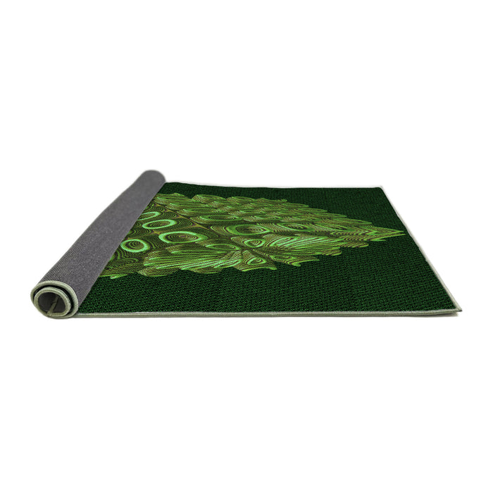 Thickness of Patterned Dark Lime Green Rug, pat1550grn