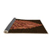 Thickness of Patterned Mahogany Brown Rug, pat1550org