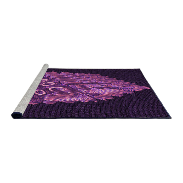 Sideview of Machine Washable Transitional Dark Purple Rug, wshpat1550pur