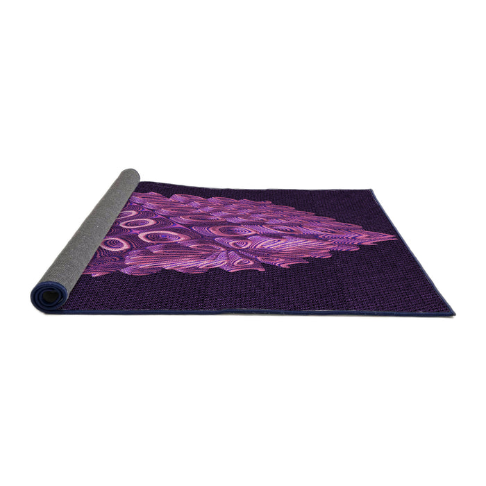 Thickness of Patterned Dark Purple Rug, pat1550pur