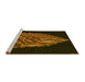 Sideview of Machine Washable Transitional Black Brown Rug, wshpat1550yw