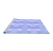 Sideview of Machine Washable Transitional Sky Blue Rug, wshpat1552blu