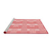 Sideview of Machine Washable Transitional Pastel Pink Rug, wshpat1552rd