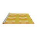 Sideview of Machine Washable Transitional Bright Gold Yellow Rug, wshpat1552yw