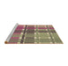 Sideview of Machine Washable Transitional Raspberry Purple Rug, wshpat1553brn