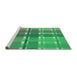 Sideview of Machine Washable Transitional Cr Green Rug, wshpat1553grn